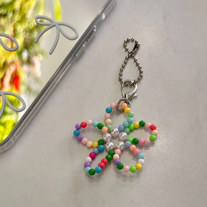 Colorful Beaded Flower Charm Keychain Stornfield