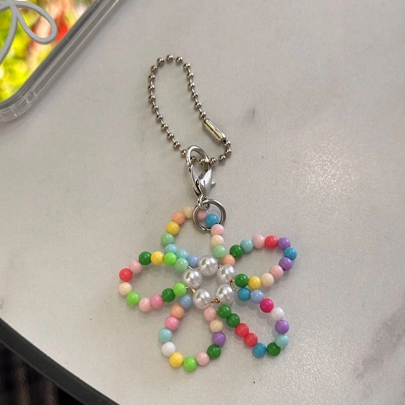 Colorful Beaded Flower Charm Keychain Stornfield
