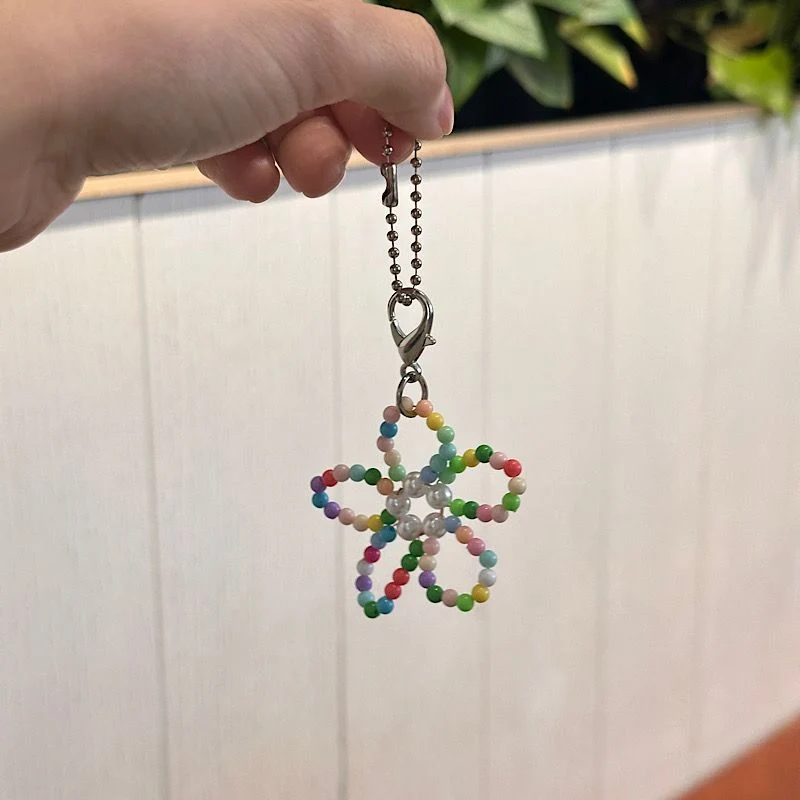 Colorful Beaded Flower Charm Keychain Stornfield