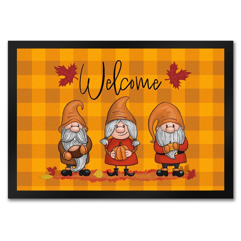 Welcome Wichtel Fußmatte in 35x50 cm in herbstlichen Farben