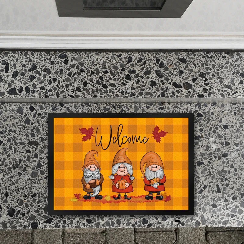 Welcome Wichtel Fußmatte in 35x50 cm in herbstlichen Farben