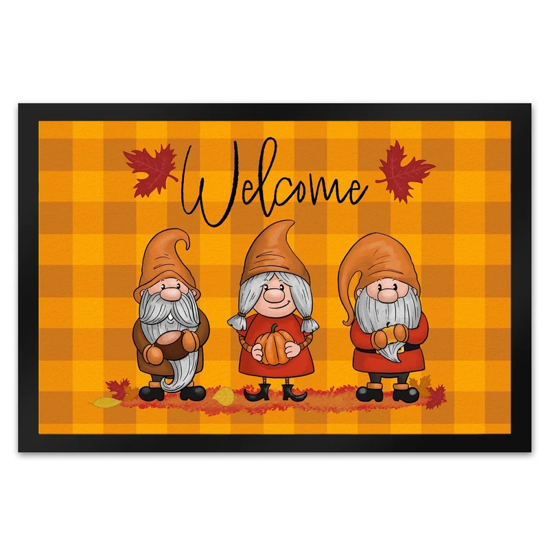 Welcome Wichtel Fußmatte in 35x50 cm in herbstlichen Farben