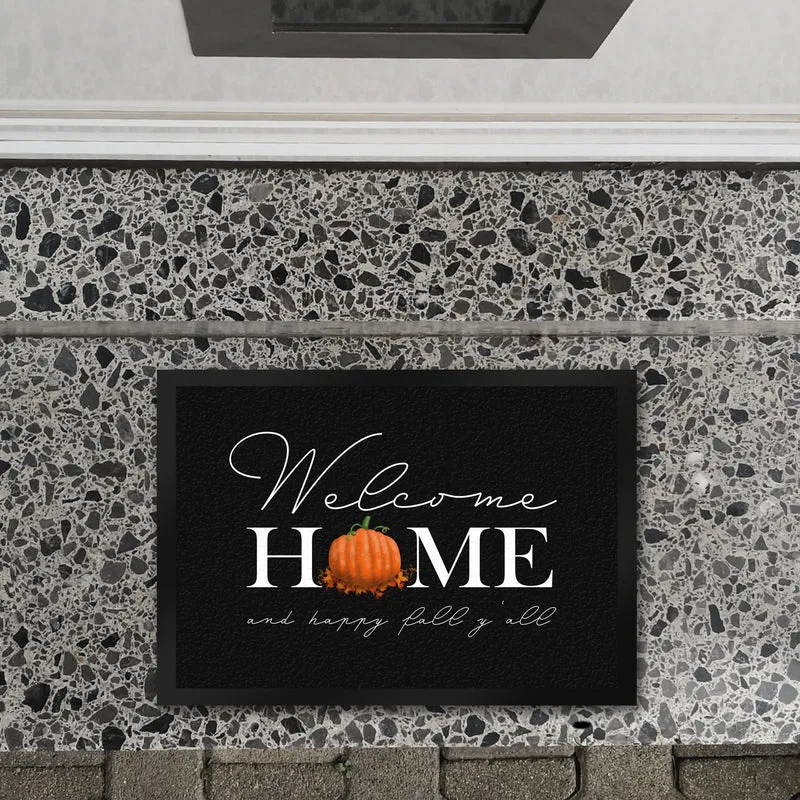 Welcome home Kürbis Fußmatte in 35x50 cm mit Spruch - and happy fall y'all