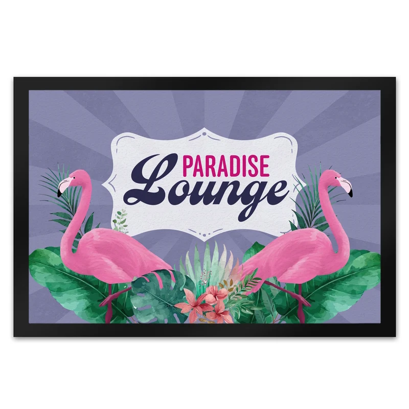 Paradise Lounge Flamingo Fußmatte im tropischen Stil