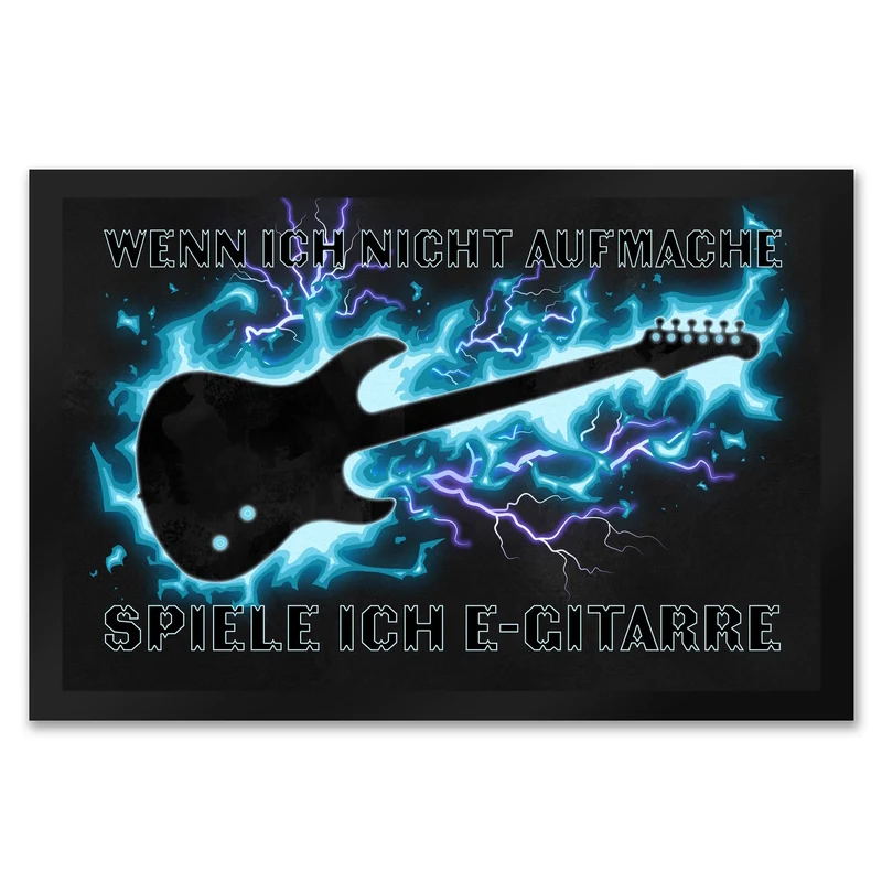 Wenn ich nicht aufmache, spiele ich E-Gitarre Fußmatte für Gitarristen