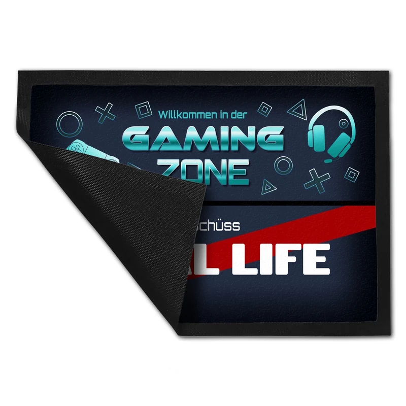 Willkommen in der Gaming Zone Tschüss Real Life Fußmatte