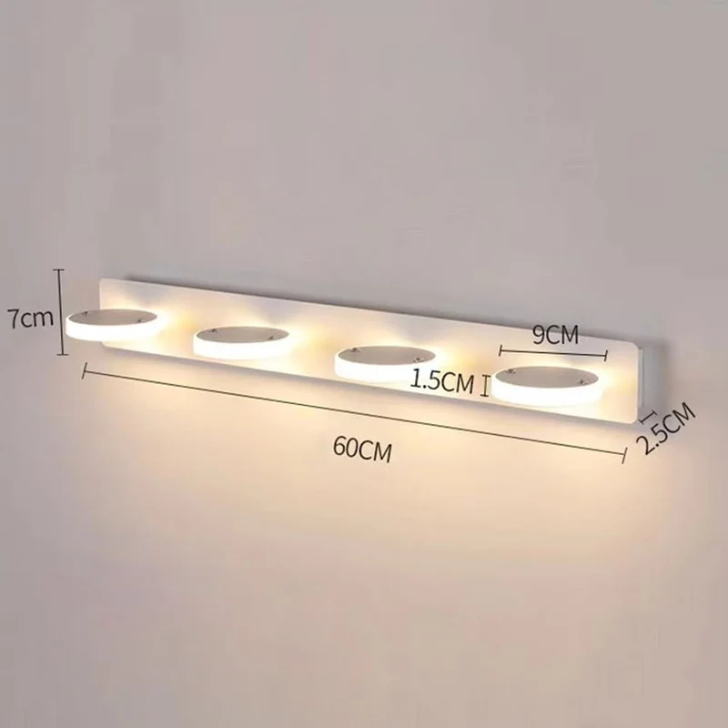 Luce per specchio a LED Garvee 12W 60 cm Bianco per bagno