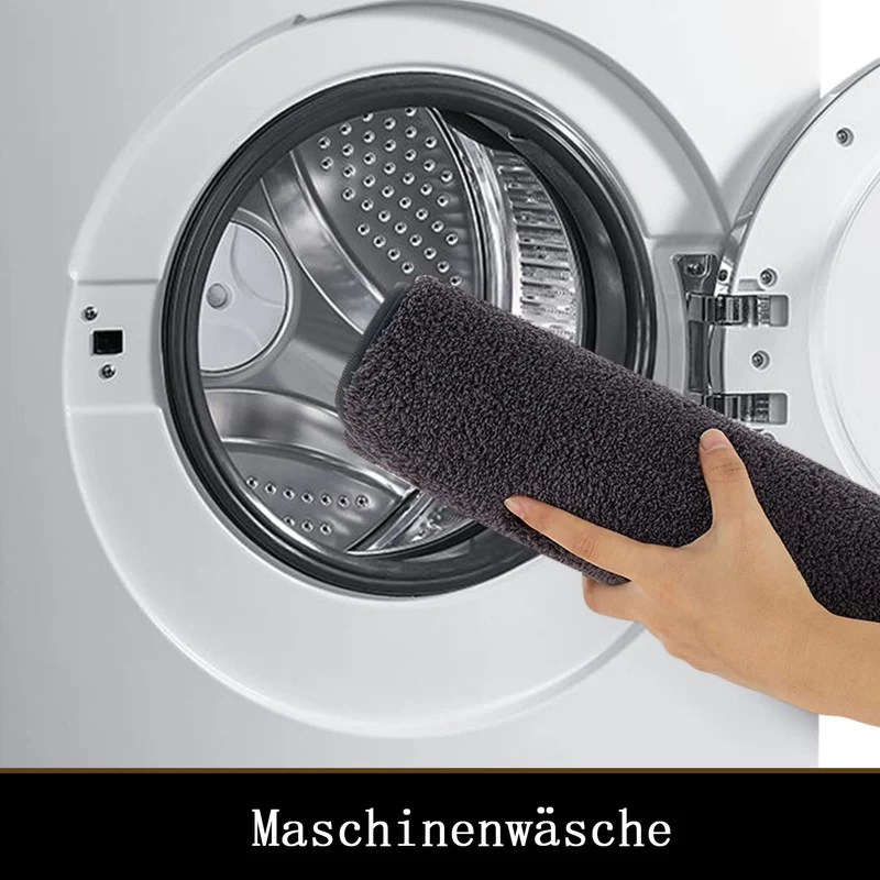 Tappetini da bagno antiscivolo GARVEE, tappetini da bagno antiscivolo, lavabili in lavatrice, morbidi tappetini da bagno in microfibra, grigio scuro, 50x80 cm