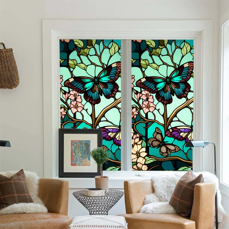 GARVEE Motyl Window Film Pellicola per la privacy statica con protezione UV per spazi abitativi 60x100 cm Trasparente