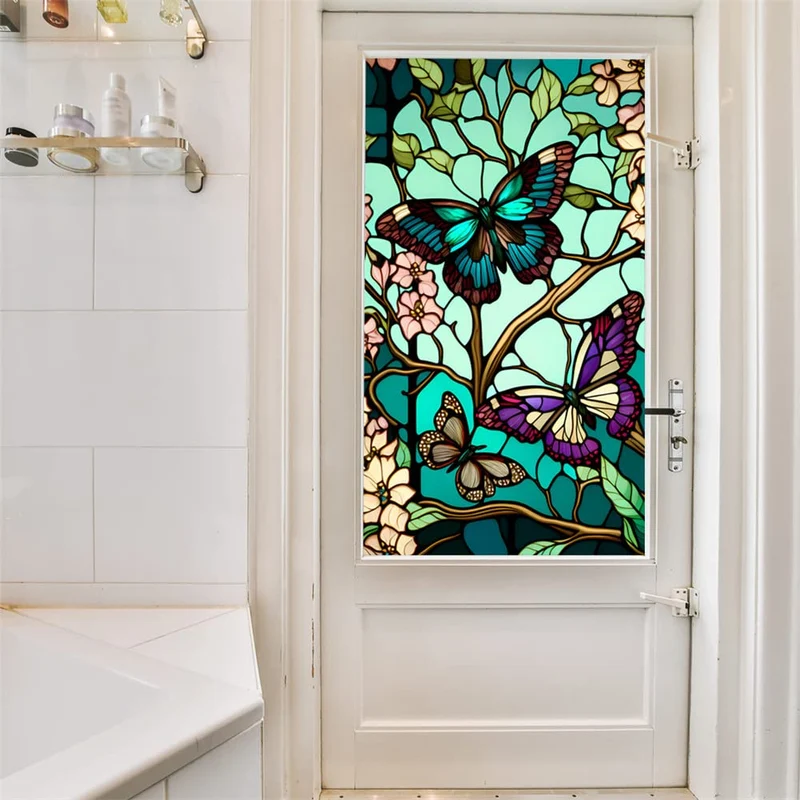 GARVEE Motyl Window Film Pellicola per la privacy statica con protezione UV per spazi abitativi 60x100 cm Trasparente