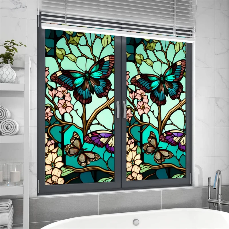 GARVEE Motyl Window Film Pellicola per la privacy statica con protezione UV per spazi abitativi 60x100 cm Trasparente
