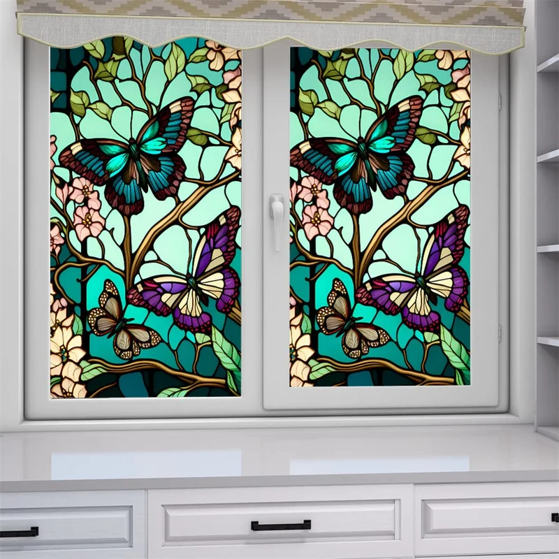 GARVEE Motyl Window Film Pellicola per la privacy statica con protezione UV per spazi abitativi 60x100 cm Trasparente