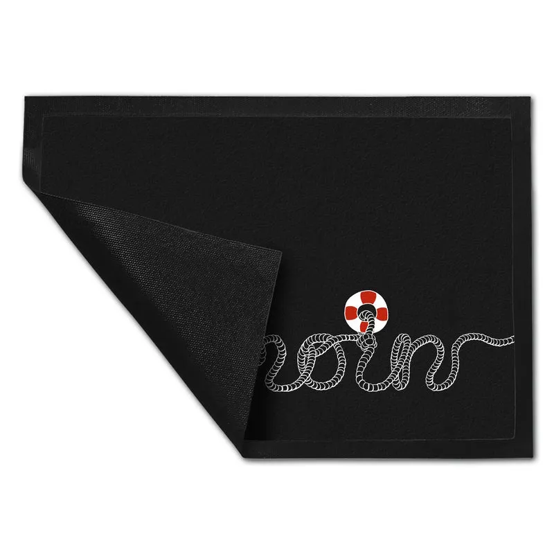 Fußmatte mit Moin-Schriftzug und Rettungsring