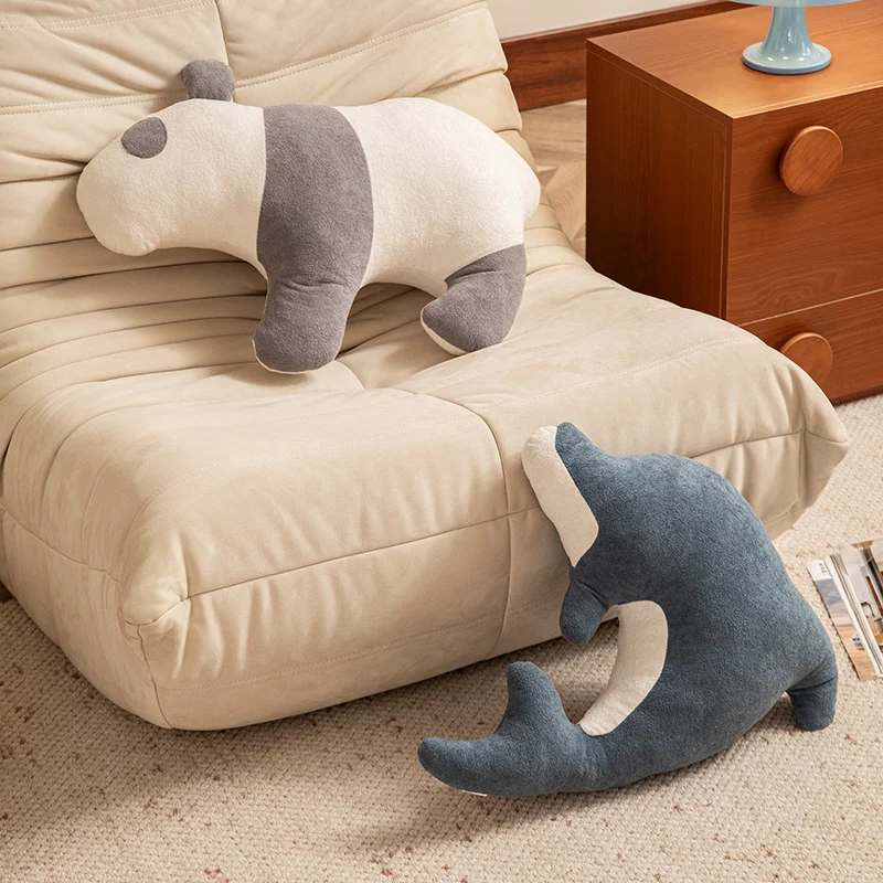 Delfinförmiges Komfort-Kuschelkissen aus weichem Plüsch mit ergonomischer Kontur Karnz