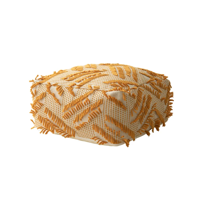 Bodenkissen Pouf mit strukturierter Fransenoberfläche Karnz