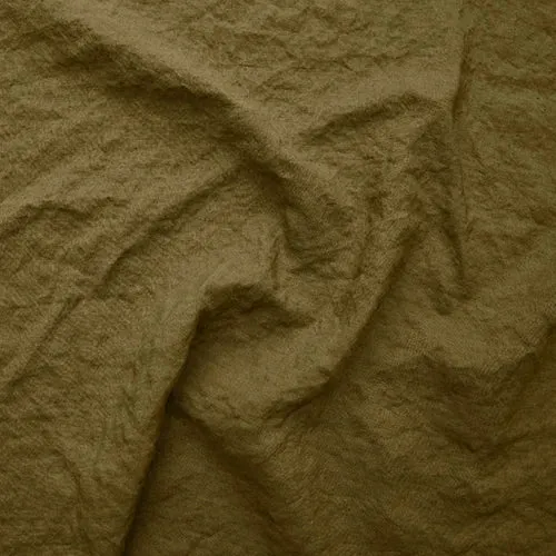 Langer Herren-Bademantel Kimono aus olivgrünem Leinen - Nelson