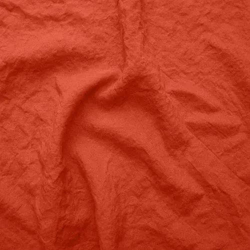 Langer Herren-Bademantel Kimono aus korallenrotem Leinen - Nelson