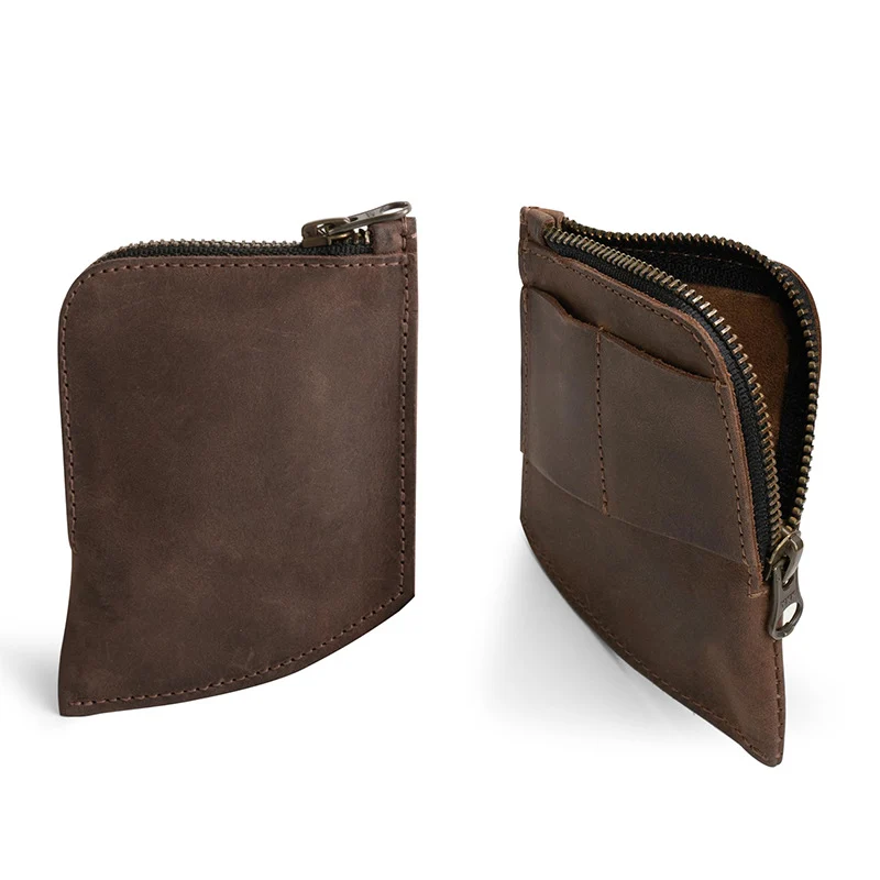 Compact Zippered Leather Cardholder Wallet Stornfield