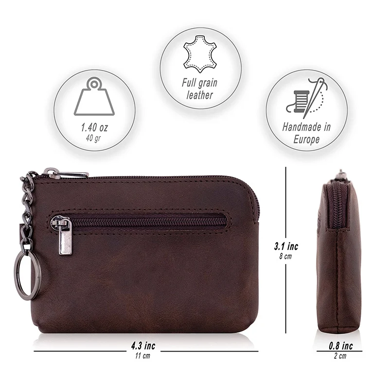 Compact Leather Zippered Cardholder Stornfield