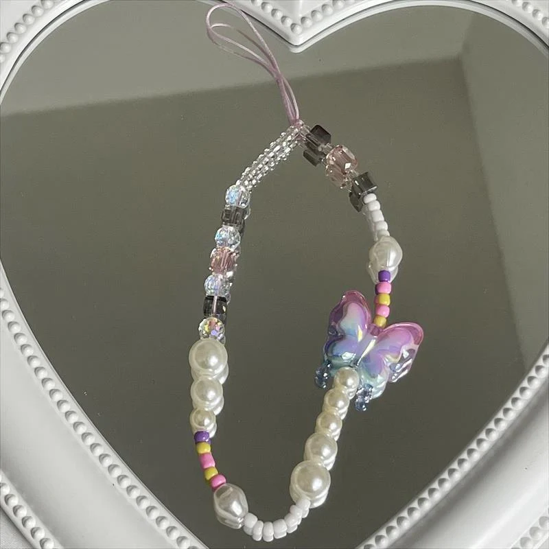 Perlen Schmetterlings Charm Armband Karnz