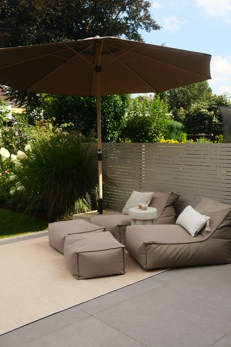 Jute-Haptik Mono Creme Teppich