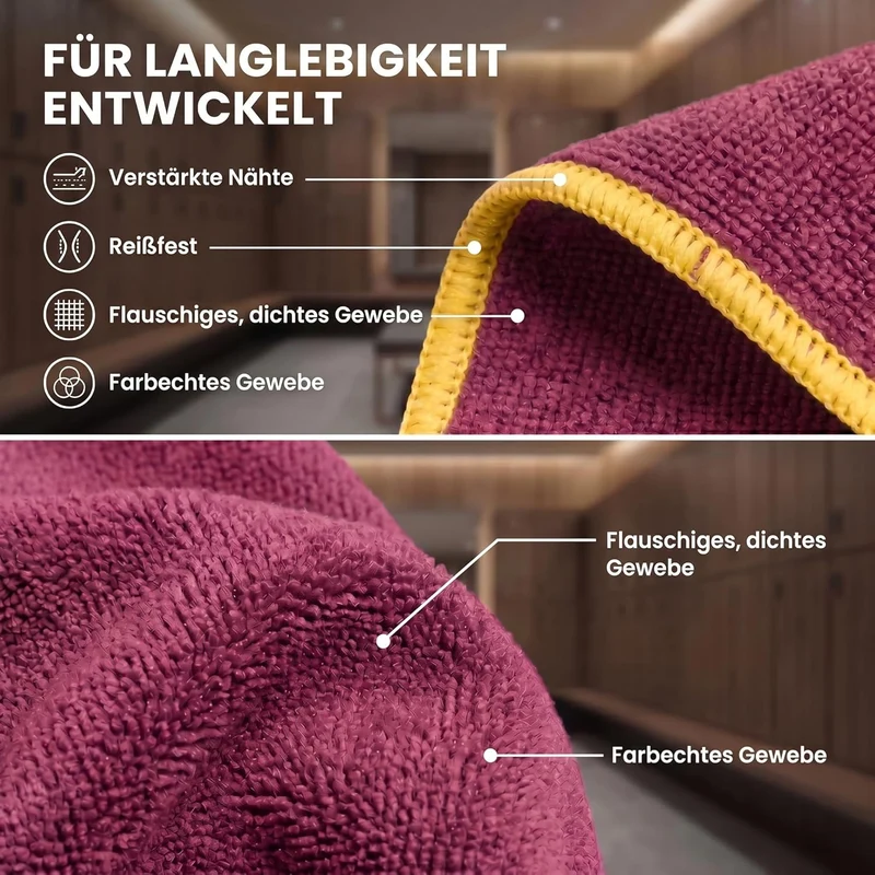 Mikrofaser-Reisehandtuch – Schnelltrocknend & Kompakt – 60x30 cm – Rot