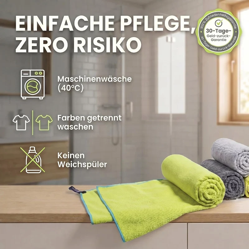 Mikrofaser Reisehandtuch 80x40 cm - Kompakt & Schnelltrocknend