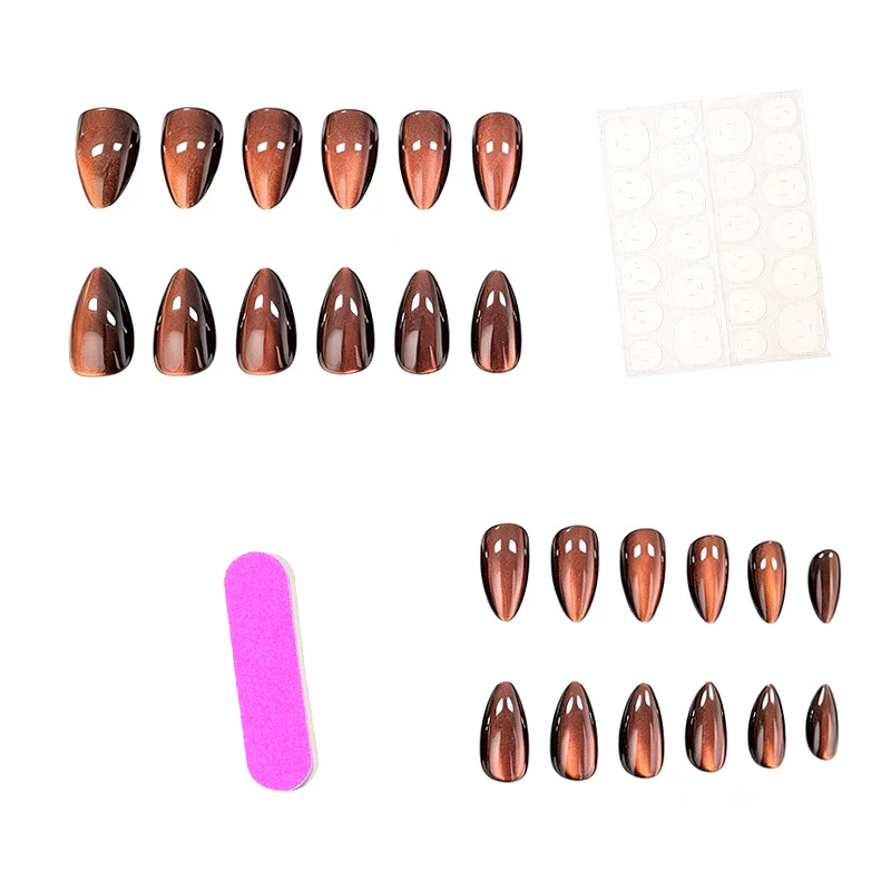 Premium Glänzende Mandelförmige Nagelkunst Karnz