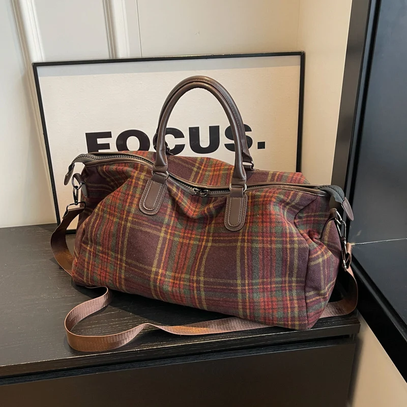 Stylish Plaid Travel Duffel Bag Stornfield