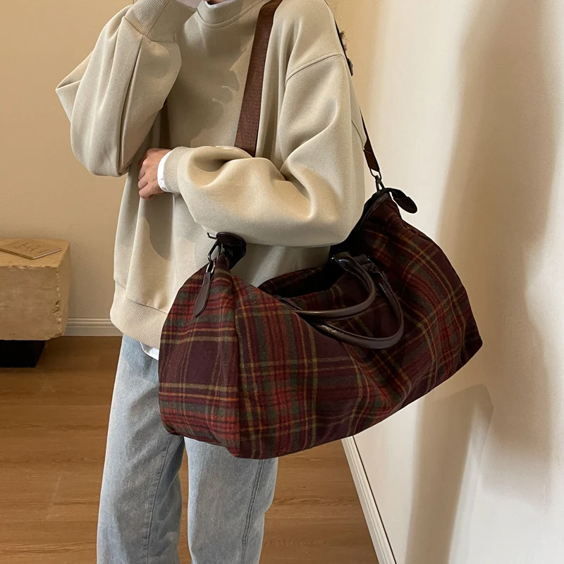 Stylish Plaid Travel Duffel Bag Stornfield