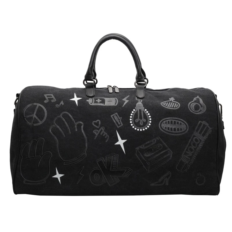 Stylish Illustrated Canvas Duffle Bag Stornfield