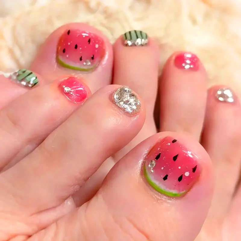 Verspielt Wassermelonen-Themen Nagelkunst Karnz