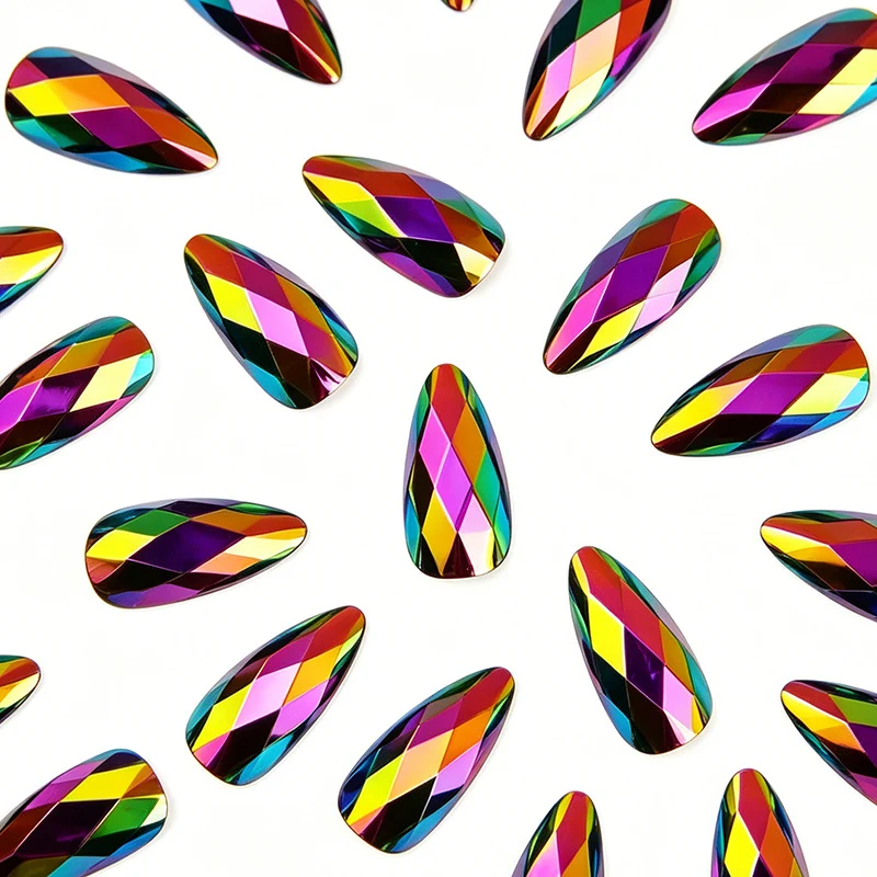 Glossy Jewel-Patterned Nail Art Stornfield