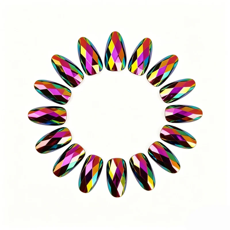 Glossy Jewel-Patterned Nail Art Stornfield