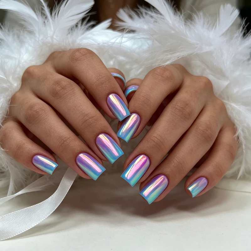 Glossy Chrome Nail Enhancements Stornfield