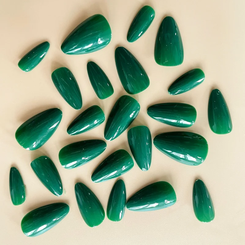 Glossy Almond-Shaped Nail Enhancements Stornfield