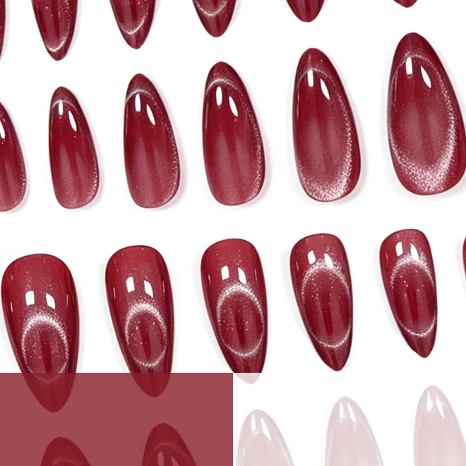 Glossy Almond-Shaped Gel Nail Enhancements Stornfield