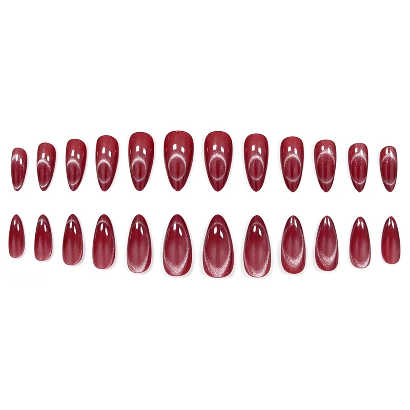 Glossy Almond-Shaped Gel Nail Enhancements Stornfield