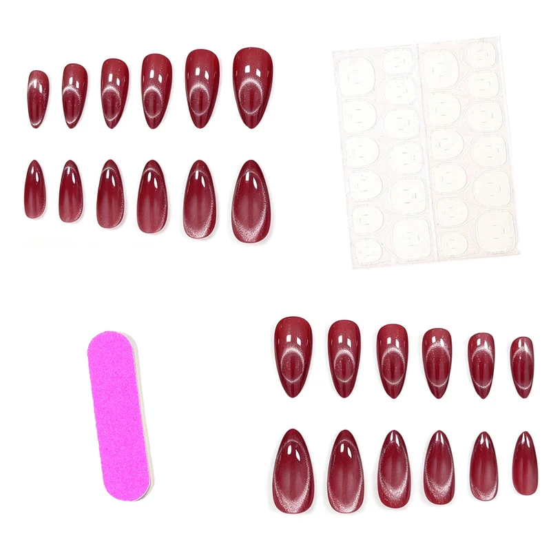 Glossy Almond-Shaped Gel Nail Enhancements Stornfield