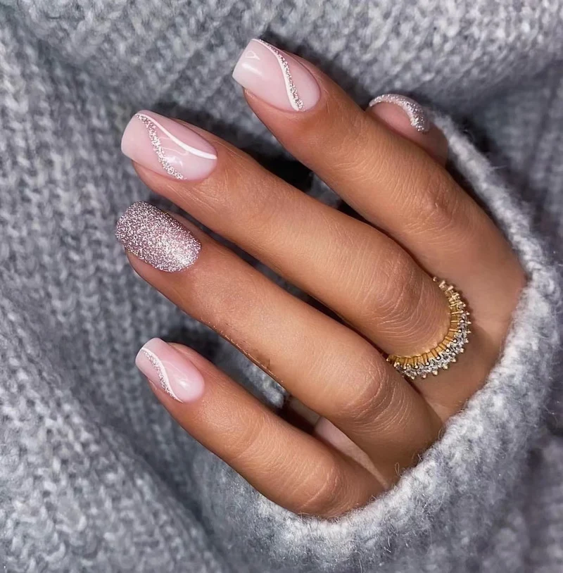 Glittery Stiletto Nail Extensions Stornfield