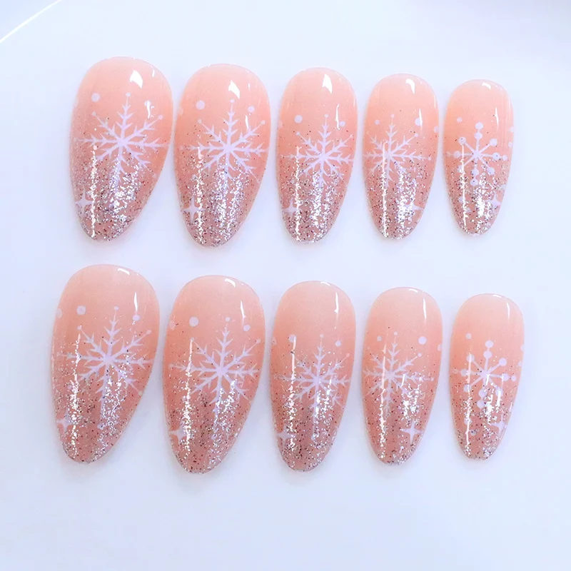 Glittery Snowflake Nail Art Stornfield