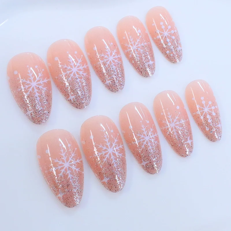 Glittery Snowflake Nail Art Stornfield