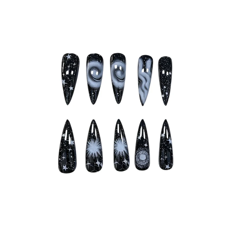 Galaxy-inspiriertes Press-On-Nagelset Karnz