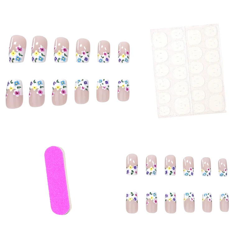 Blumenmuster Press-On Nagelverzierung Karnz