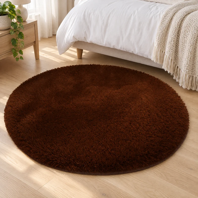 Runder Hochflor-Teppich Ø 60 bis 160 cm – Weicher Shaggy-Teppich für Wohnzimmer und Schlafzimmer
