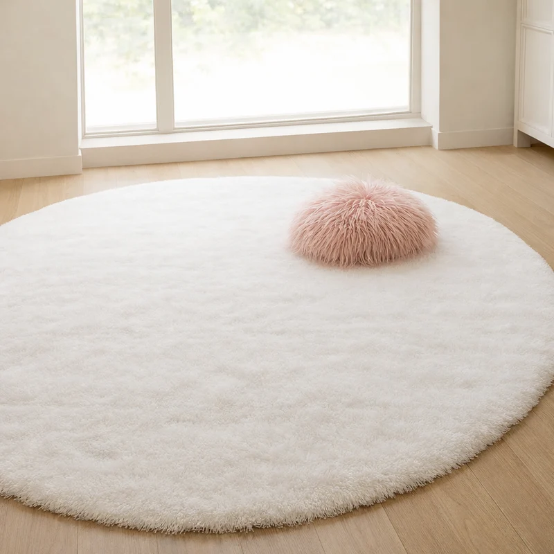 Runder Hochflor-Teppich Ø 60 bis 160 cm – Weicher Shaggy-Teppich für Wohnzimmer und Schlafzimmer