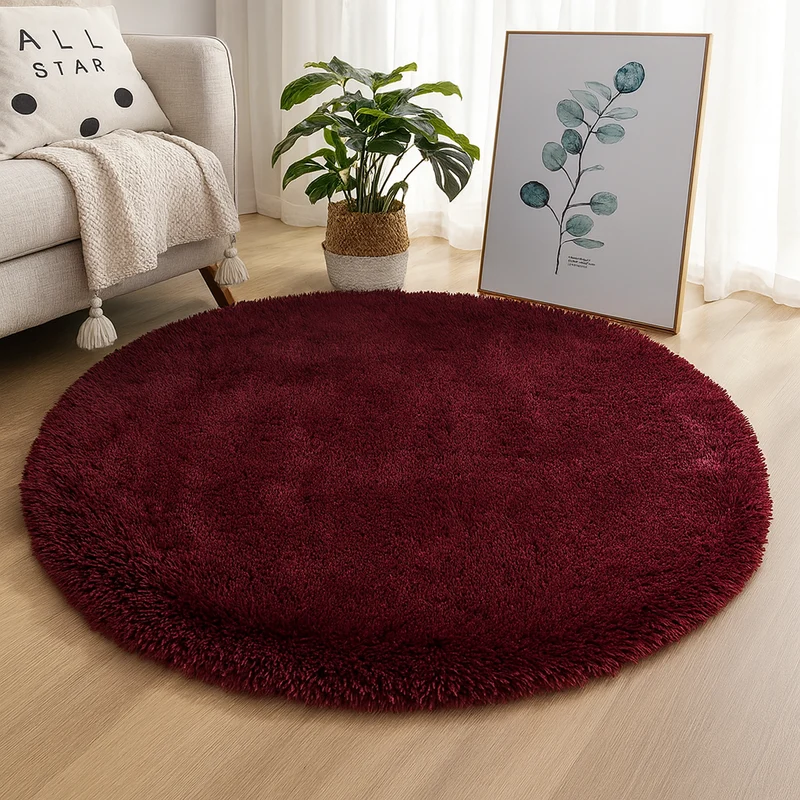 Runder Hochflor-Teppich Ø 60 bis 160 cm – Weicher Shaggy-Teppich für Wohnzimmer und Schlafzimmer