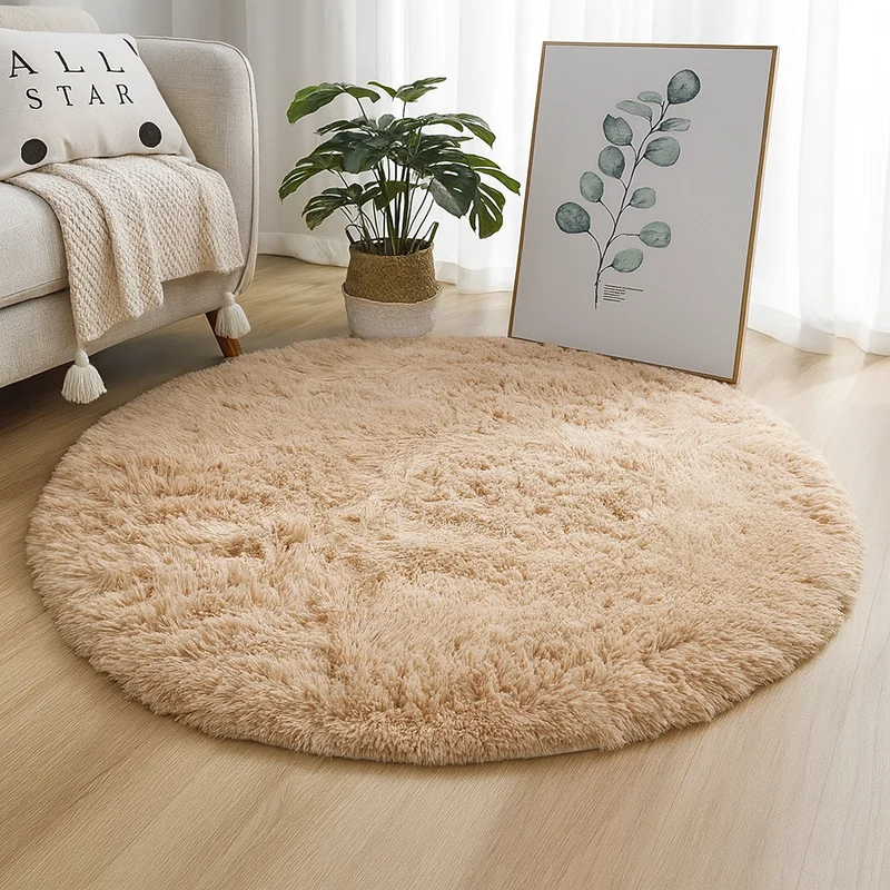 Runder Hochflor-Teppich Ø 60 bis 160 cm – Weicher Shaggy-Teppich für Wohnzimmer und Schlafzimmer