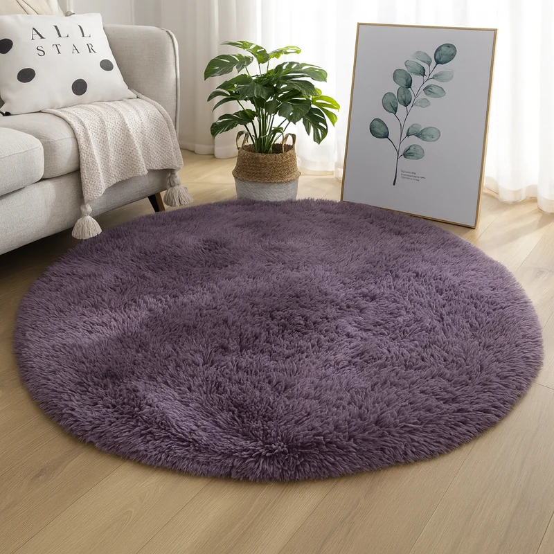 Runder Hochflor-Teppich Ø 60 bis 160 cm – Weicher Shaggy-Teppich für Wohnzimmer und Schlafzimmer