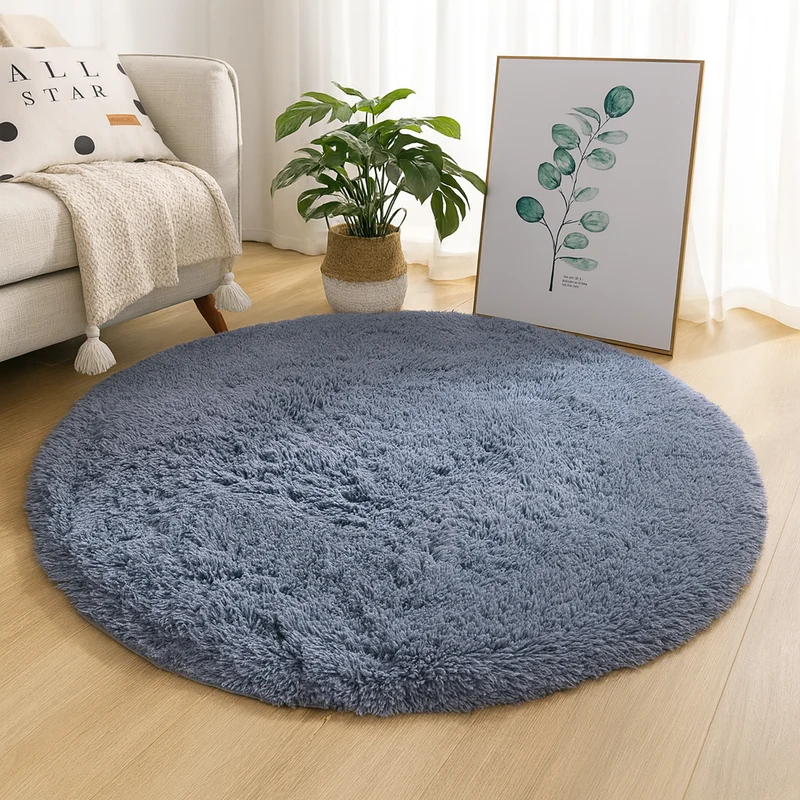 Runder Hochflor-Teppich Ø 60 bis 160 cm – Weicher Shaggy-Teppich für Wohnzimmer und Schlafzimmer